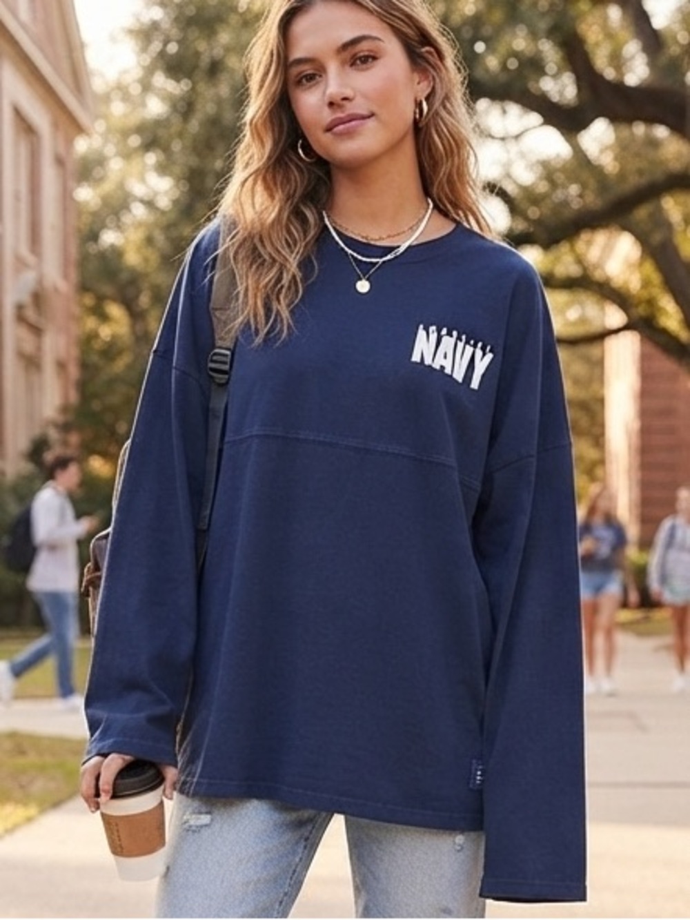 Spirit Jersey US Navy Blue Long Sleeve Shirt